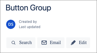 The saved and rendered Button Group macro with the example configuration.