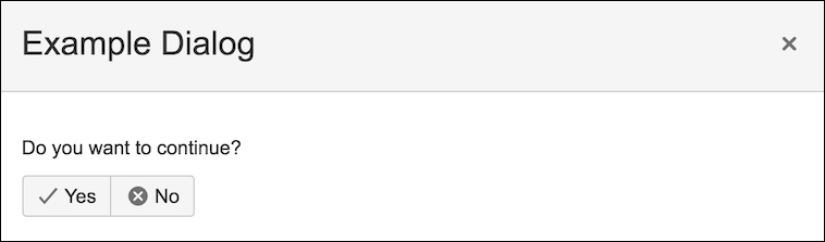 The way a saved Dialog macro displays when clicked.