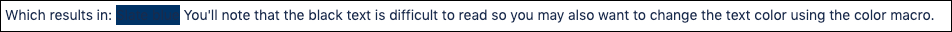 Example text with a black highlight.
