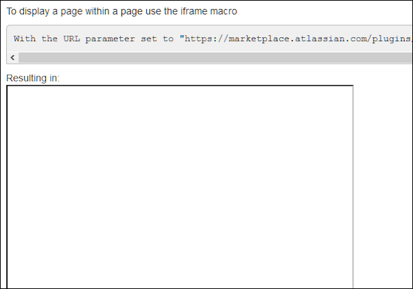 An example of a rendered iFrame with unavailable content.