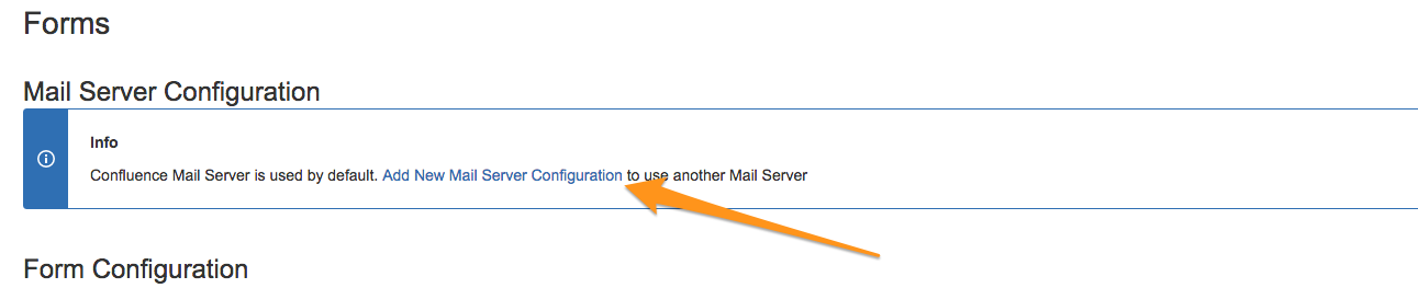 The link for a new mail server configuration.