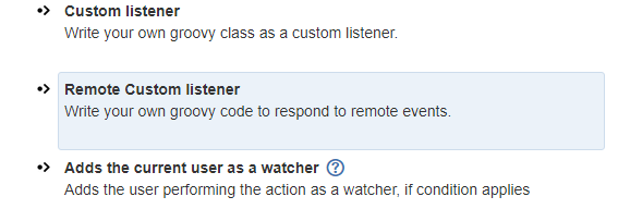 The Remote Custom Listener option, selected from the Listener page.
