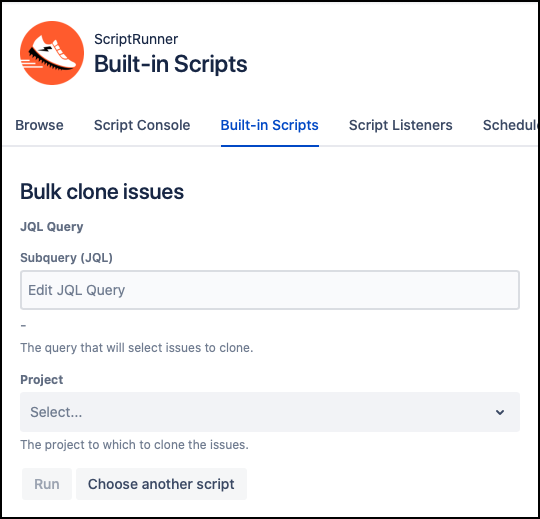 Bulk clone issues example page