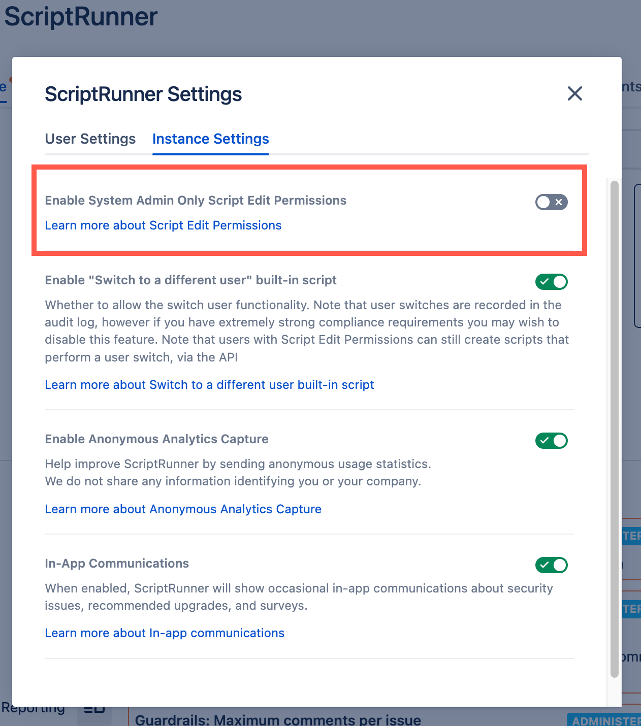 Image showing script editor settings location