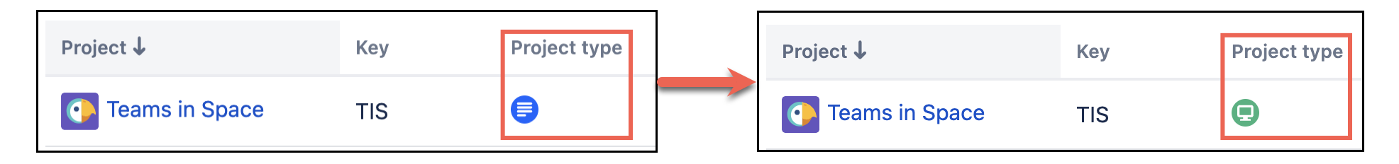 Image showing you how to update the project type with HAPI