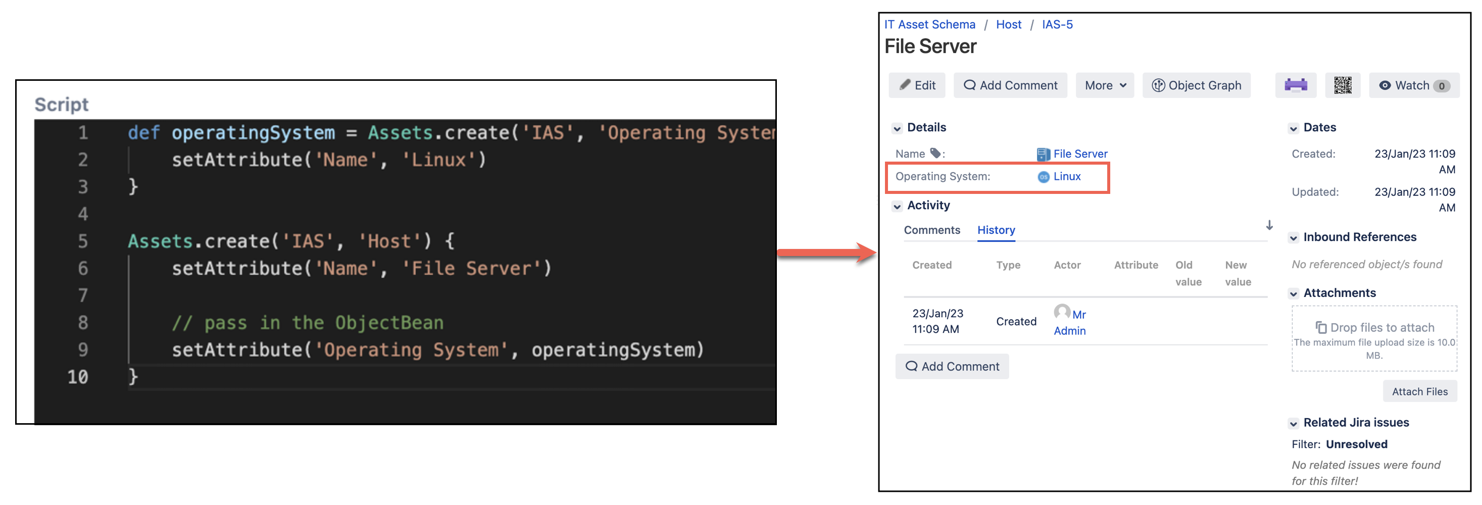 Image showing how you set a reference object using HAPI