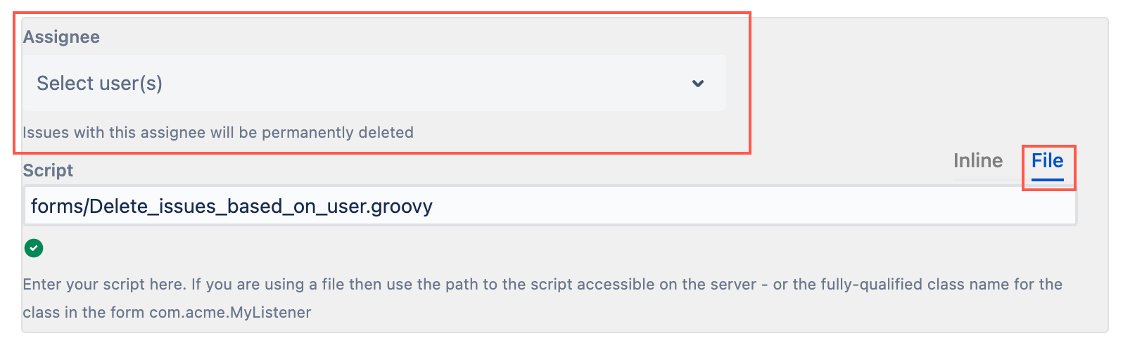 Image showing result of what dynamic form looks like when file is selected