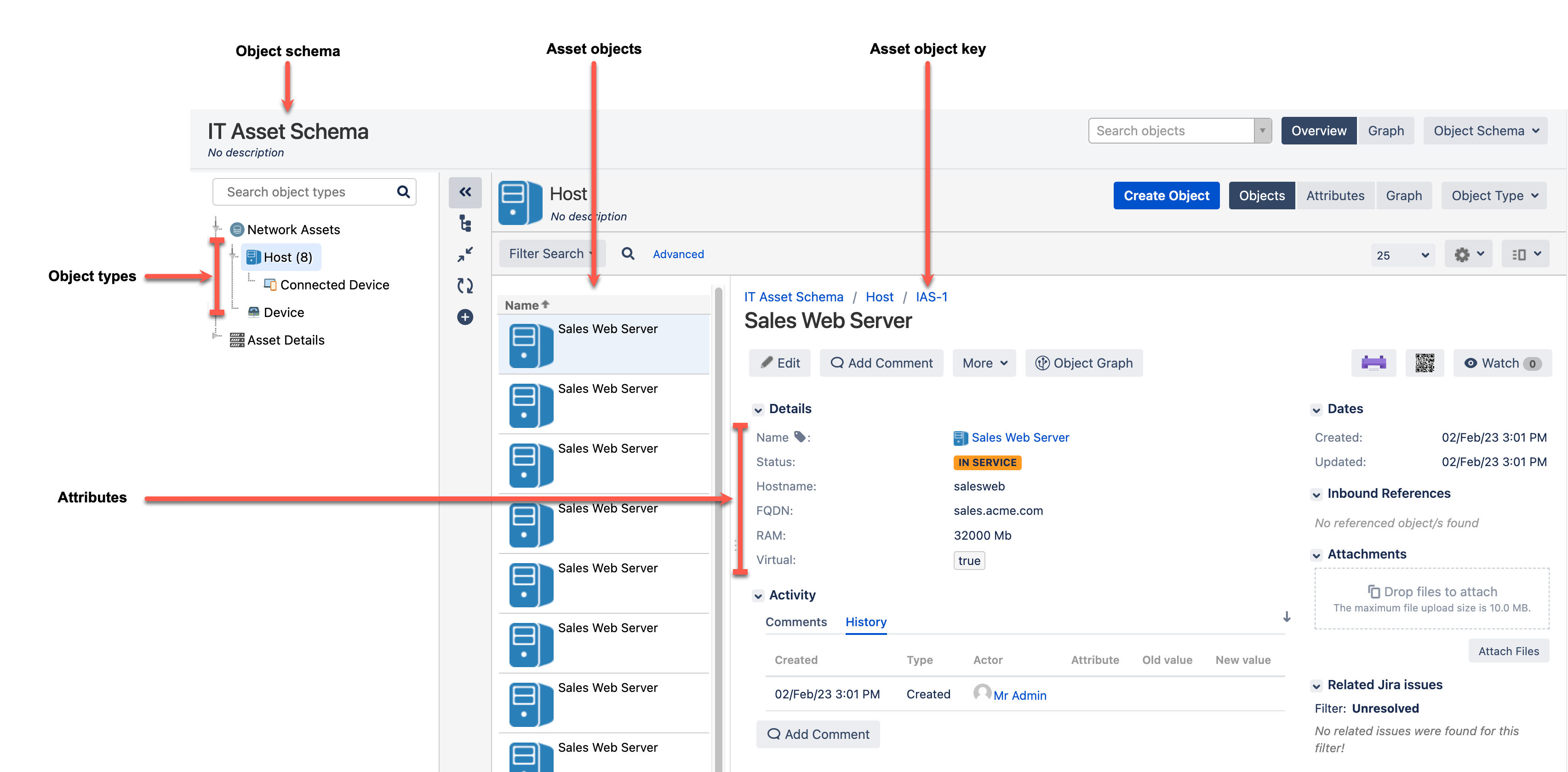 Image showing assets properties