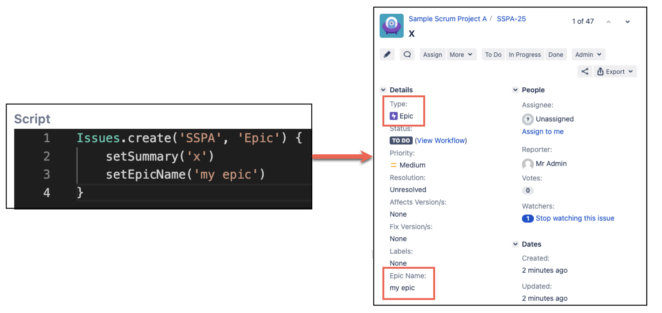 Image showing you how to create an epic with HAPI