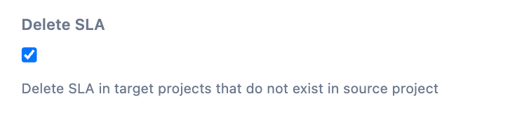 Image of Delete SLA checkbox