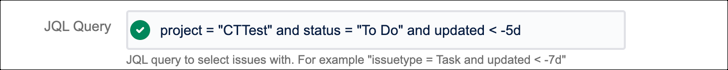 Example image of a JQL query