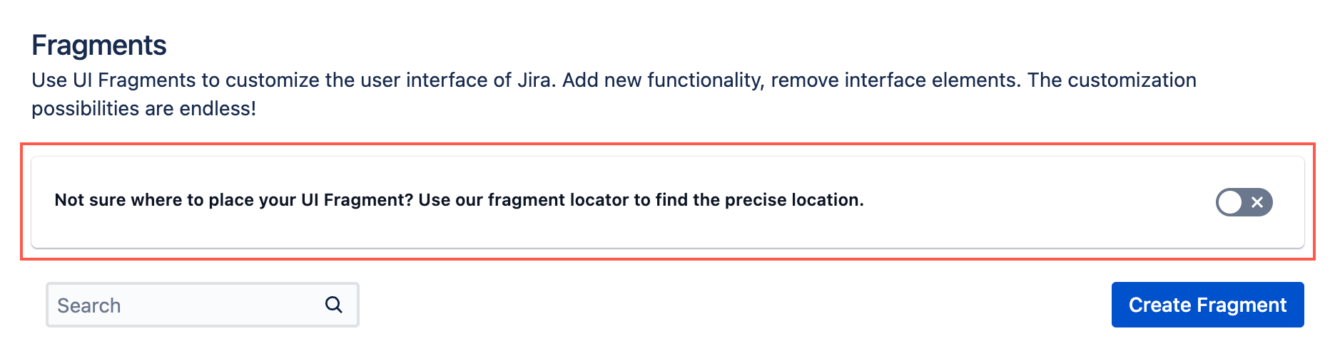 Image showing location of fragment locator highlighted