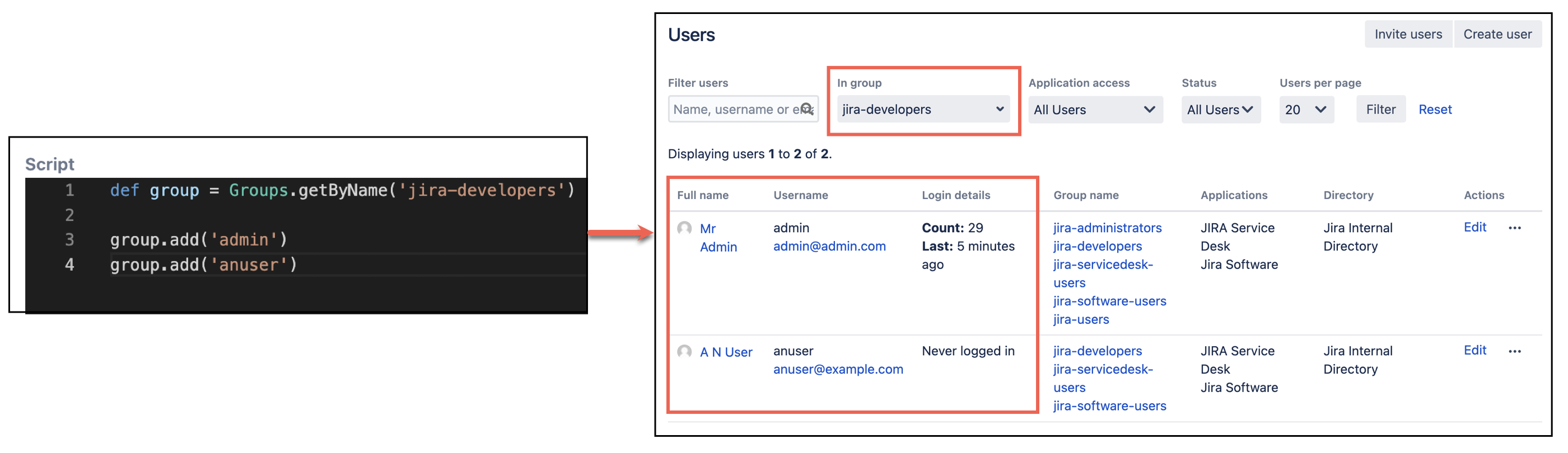 Image showing how to add a user to a group