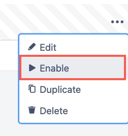 Image showing the Enable button selected