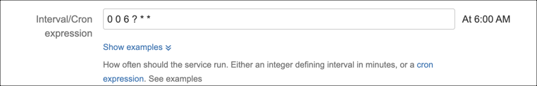 Example image of an interval cron expression